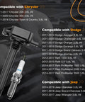 Dodge 3.6L V6 Ignition Coil Packs And Spark Plugs Set Of 6 For 2011-2019 Chargers Grand Caravans Challengers Durangos Ram 1500 Jeeps And More Replaces UF648 compatibility list