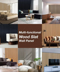 Top Tier Wood Slat Panels For Walls Featuring Pro Grade Sound Dampening And Heavy Duty Echo Blocking For Clean Interior Decor And Chill Home Studios Sample Pack in various room settings.