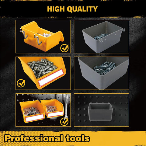 Pegboard Bins Organizer Set 24 Pack Kickass Durable Storage Trays For Screws Nuts Bolts Hardware Crafts And Accessories