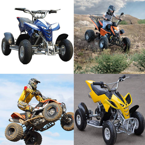 Four mini motorcycles and ATVs on rough trails with universal rear shock absorber 215mm eye to eye 2000 lb load