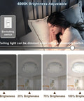 Flush Mount Crystal Ceiling Light With K9 Crystals, Modern Round LED Fixture In 4000K Daylight showcasing dimmable brightness