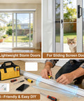 Man installing V6 Door Spring For Screen Door Sixteen Inches Long Half Inch Wire Diameter Galvanized Steel Closure Spring