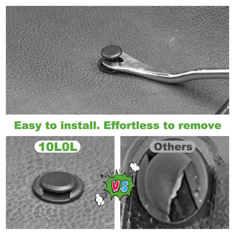 Tool applying Gotta Have Golf Cart Floor Mat Push Rivets For Yamaha Models 2007 And Up OEM 90269-09003 Compatible Pack Of 15