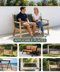 Outdoor Porch Swing Cushions For 3 Seater With Backrest Splash Proof Outdoor Polyester Fabric Waterproof Bench Cushion With Ties