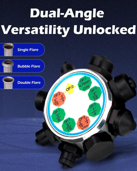 Brake Line Flaring Tool Kit 45 Degree Bubble And Double Flare Set with dual-angle flaring head for various tube sizes