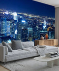 3D Removable Wallpaper Peel And Stick NYC Skyline Night View Wall Mural Dope Modern Decor For Living Room And Bedroom 144 X 100 Inches Self Adhesive Easy Install Removable Without Residue