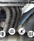 Exhaust Wrap Heat Shield Roll 2 Inch By 16 Foot Fiberglass Heat Wrap For Exhaust Pipes On Motorcycle With Ties Black