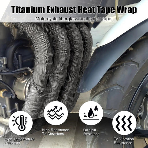 Exhaust Wrap Heat Shield Roll 2 Inch By 16 Foot Fiberglass Heat Wrap For Exhaust Pipes On Motorcycle With Ties Black