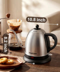 Gooseneck Electric Kettle 1L Stainless Steel Pour Over Teapot For Coffee And Tea BPA Free Fast Heating Auto Shut Off Boil Dry Protection Easy Pour Precision Pro Grade on a countertop