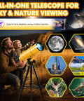 80mm Aperture 500mm Refractor Telescope For Adults And Kids With Fully Multi Coated Optics Easy Setup Bright Clear Views on tripod