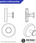 Technical drawing of 2-Pack Suction Cup Hooks For Shower And Bathroom No Drilling Towel Holder with dimensions