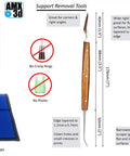 Pro Grade 3D Printer Tool Kit With Every Tool You Need To Remove Clean And Finish 3D Prints No Fluff All In One Post Processing Set showing support removal tools with wooden handles and case