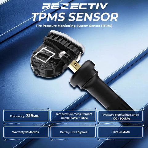 Chevrolet TPMS Sensor Set Of 4 315MHz Tire Pressure Monitoring Sensors Pre Programmed For Easy Install And Quick Vehicle Relearn Replacement Kit Plug And Play Ready Fits Most GM Chevrolet Cars And SUVs With Any TPMS Tool, 315MHz sensor