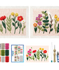 Wildflower Punch Needle Kit Two Pack For Beginners, Embroidery Set With Frames, Pre-Printed Fabrics, Threads, Tools And Easy Instructions
