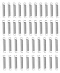 Front view of 50 stainless steel extension springs with hook ends, 1/4 in x 1-1/2 in