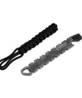 Tactical EDC Pry Bar For Survival And Everyday Carry Three Point Eight Inch Multitool With Non Slip Handle shown with black cord