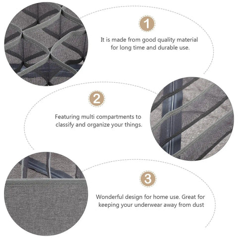 Multi Pocket Cloth Drawer Organizer For Bras Socks Ties And Briefs A Big Time Game Changer For Your Closet showing compartments and soft fabric.
