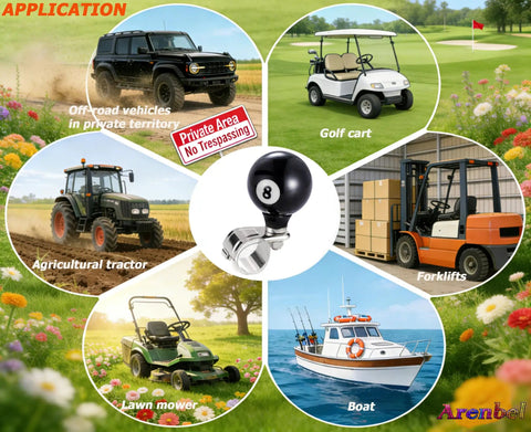 Applications of 8 Ball Steering Wheel Assist Booster Grip Hand Control Spinner Suicide Knob for various vehicles and equipment