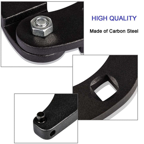 Close-up of Universal Gland Nut Wrench For Hydraulic Cylinders, Heavy Duty Tool For Farm And Construction Equipment, made of carbon steel.