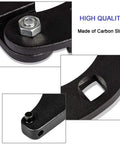 Close-up of carbon steel Adjustable Gland Nut Wrench For Hydraulic Cylinders On Farm And Construction Equipment.
