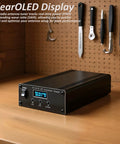 Wideband 1.8 To 50 MHz Antenna Tuner For Ham Radios And Field Ops, 200W Auto Shortwave Tuner With OLED Display on workbench