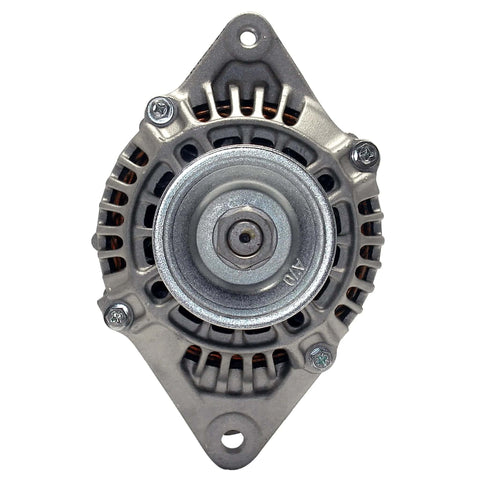 Front view of Remanufactured Alternator With Consistent Quality Process, High Temp Bearings With Double Lip Seals To Cut Friction.