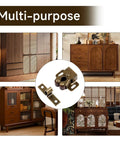 Six Pack Cabinet Door Latches With Screws, Bronze Finish Double Roller Catch Hardware for cabinets in various settings