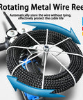 Top Shelf Automatic Electrician Wire Pulling Machine With Brushless Motor Finger Trigger Control And Flexible Shaft, rotating metal wire reel.