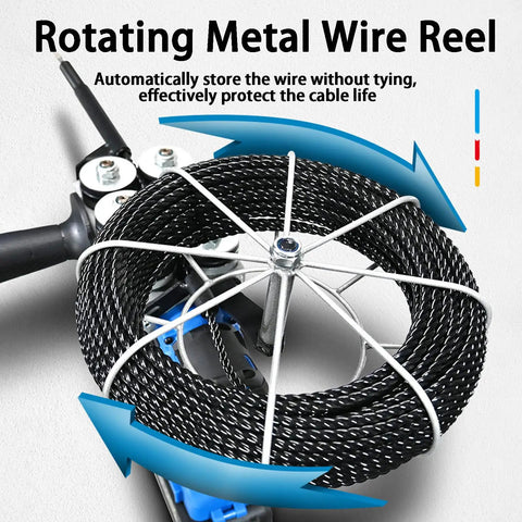 Top Shelf Automatic Electrician Wire Pulling Machine With Brushless Motor Finger Trigger Control And Flexible Shaft, rotating metal wire reel.