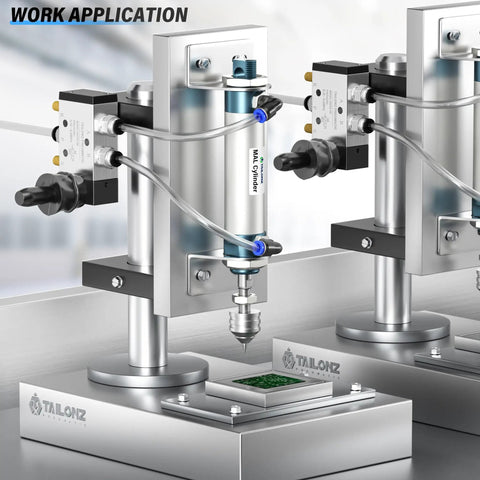 Built Tough Pneumatic Air Cylinder Featuring A Rock Solid Double Acting Design Hella Durable 16mm Bore 25mm Stroke Aluminum Housing work application with fittings and valves