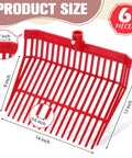 Six Piece Set Of Manure Fork Replacement Heads Red With 18 Tines Screws And Nuts For 1 Inch Handles Ideal For Horse Manure