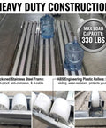 Heavy Duty Commercial Slide Conveyor 330 Lb Capacity Stainless Steel Roller Track Tool Free Expandable Cargo Unloading