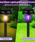 4 Pack Solar Bug Zappers Outdoor Mosquito Killer Lights Waterproof No Outlet Needed Garden Patio Porch Indoor Outdoor Use Safe Solar Powered Bug Repellent Lamp Set