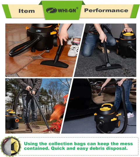 Five Pack Type D Vacuum Bags For 4 Gallon Wet Dry Vacs Heavy Duty Dust Bags Compatible With AllAround Plus And E87 Series Fits