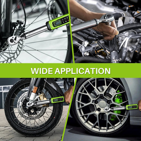 Three Eighths Inch Drive Digital Torque Wrench With Dual Direction Vibration Alarm LED Indicator And Accurate 1.5 To 99.6 Ft Lb And 2.03 To 135 N M Five Unit Measurements For Bike Motorcycle Car Auto Repair