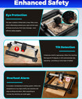 Swift Laser Engraver For Beginners, The Go-To 7000mW High Power Laser Cutter, Class 4 Safety features on display with engraver.