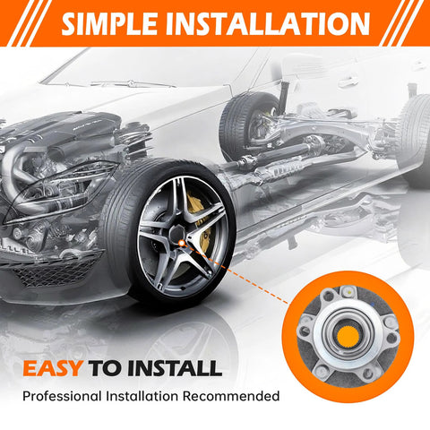Front Wheel Hub And Bearing Assembly With ABS Direct Fit Replacement For Nissan Rogue 2008 2013 Rogue Select 2014 2015 And Sentra 2.5L 2007 2012 depiction with installation diagram and highlighted component location