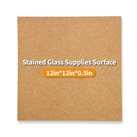 12 By 12 By 0.5 Inch Stained Glass Work Surface Cutting Mat Heat Resistant Starter Kit With Tools displayed on white background
