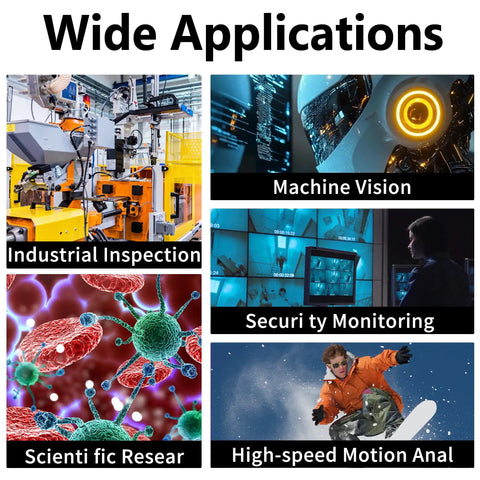Wide applications of USB Global Shutter Camera Featuring 800P Monochrome Sensor, for inspection, security, and research.