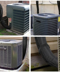 Weatherproof Copper Pipe Insulation Cover for Outdoor HVAC Line Sets 72x10.2 Inches installed on central AC units