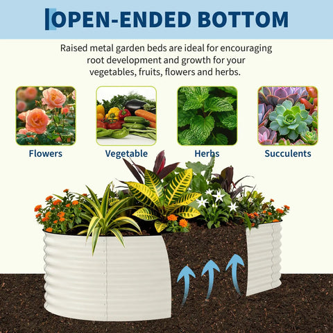 2 Pack 8x4x2 Ft Galvanized Raised Garden Bed Kit With Anti Cut Safety Edges Open Bottom Design Rust Resistant Deep Root Planters