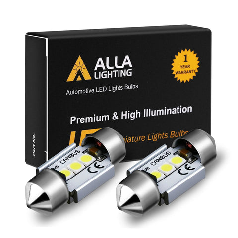 Pack of LED Festoon Bulbs 31mm 7065 6000K Xenon White CAN Bus Interior Dome Map Trunk Step Courtesy Lights Two Pack Bundle 240 Lumens Per Bulb