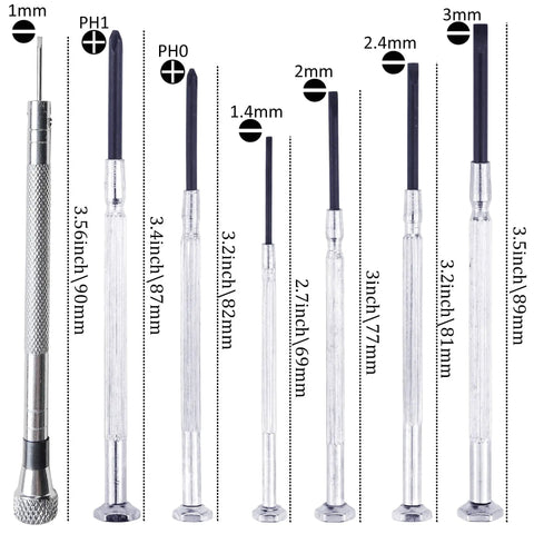 Complete Eyeglass Repair Kit Featuring 1500 Micro Screws And Nose Pads For Glasses Sunglasses And Prescription Frames includes assorted precision screwdrivers.
