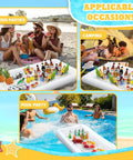 Inflatable Ice Serving Bar Kit Four Pack Large 53 by 25 Inch Trays for Poolside Buffets Keeps Food and Drinks Cold All Day