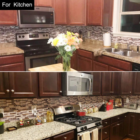 Kitchen backsplash with Thick Peel And Stick Wall Tile Set For Kitchen Backsplash In Sandstone With 2mm To 2.5mm Thick Durable Vinyl Tiles
