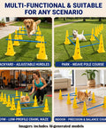 Dog Agility Training Kit With 12 Cone Hurdles And Adjustable Jump Bars For Backyard And Park Play, Indoor Or Outdoor Course Gear