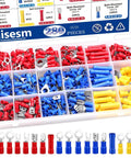 Insulated Wire Crimp Connectors Assortment Kit With Ring, Spade, Butt, And Quick Disconnect Terminals for auto and home wiring