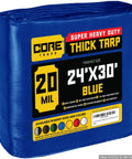 Beefy Heavy Duty 20 Mil Tarp Cover Waterproof UV Resistant Rip And Tear Proof Poly Tarpaulin with Reinforced Edges Blue 24x30