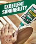 Hands applying Titebond III Wood Glue 4 Oz Tan For Projects And Repairs, Water Resistant Indoor Outdoor Wood Adhesive to wooden furniture piece