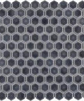 1 Inch Hex Imperial Grey Porcelain Mosaic Tile For Floor And Wall 11.88 By 13.25 Inches Mesh Mounted Glossy Finish Subtle Tone Variation
